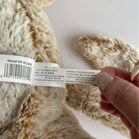 Nanco Sloth Plush 12" Frosty Brown Gold Glitter Eyes Long Tail,‎ Soft, Sensory - Picture 11 of 11